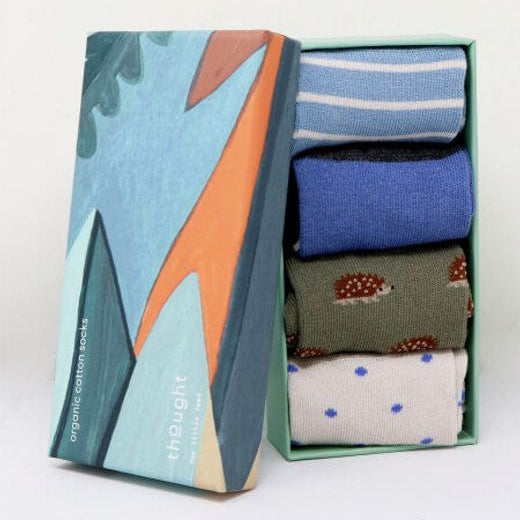 Ray Hedgehog Baby Bamboo Socks Gift Box by Thought