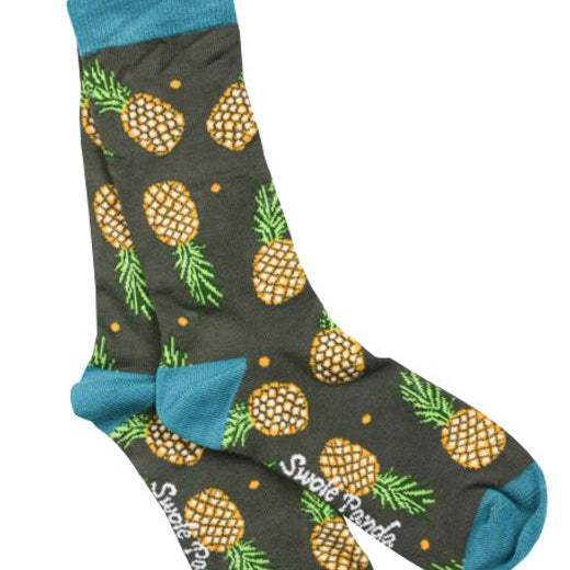 pineapple theme bamboo socks by Swole Panda