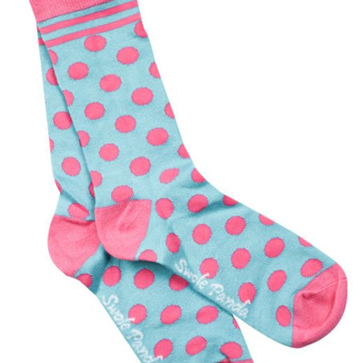 ladies bamboo socks with pink spots