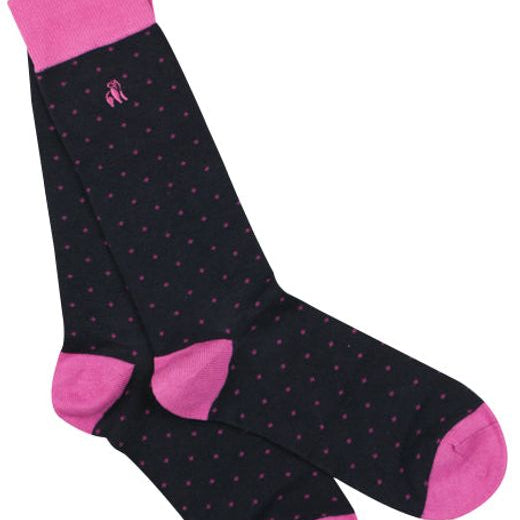 Spotted Pink Bamboo Socks by Swole Panda
