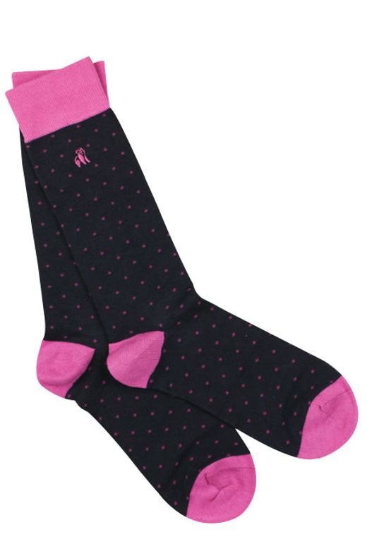 Spotted Pink Bamboo Socks by Swole Panda