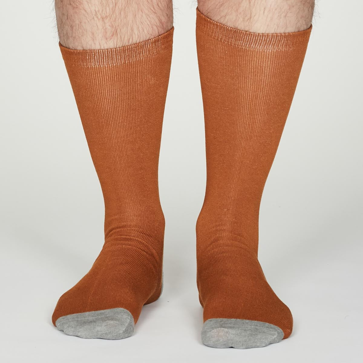 Solid Jack Bamboo Socks in Amber by Thought, Size 7-11-bamboofeet