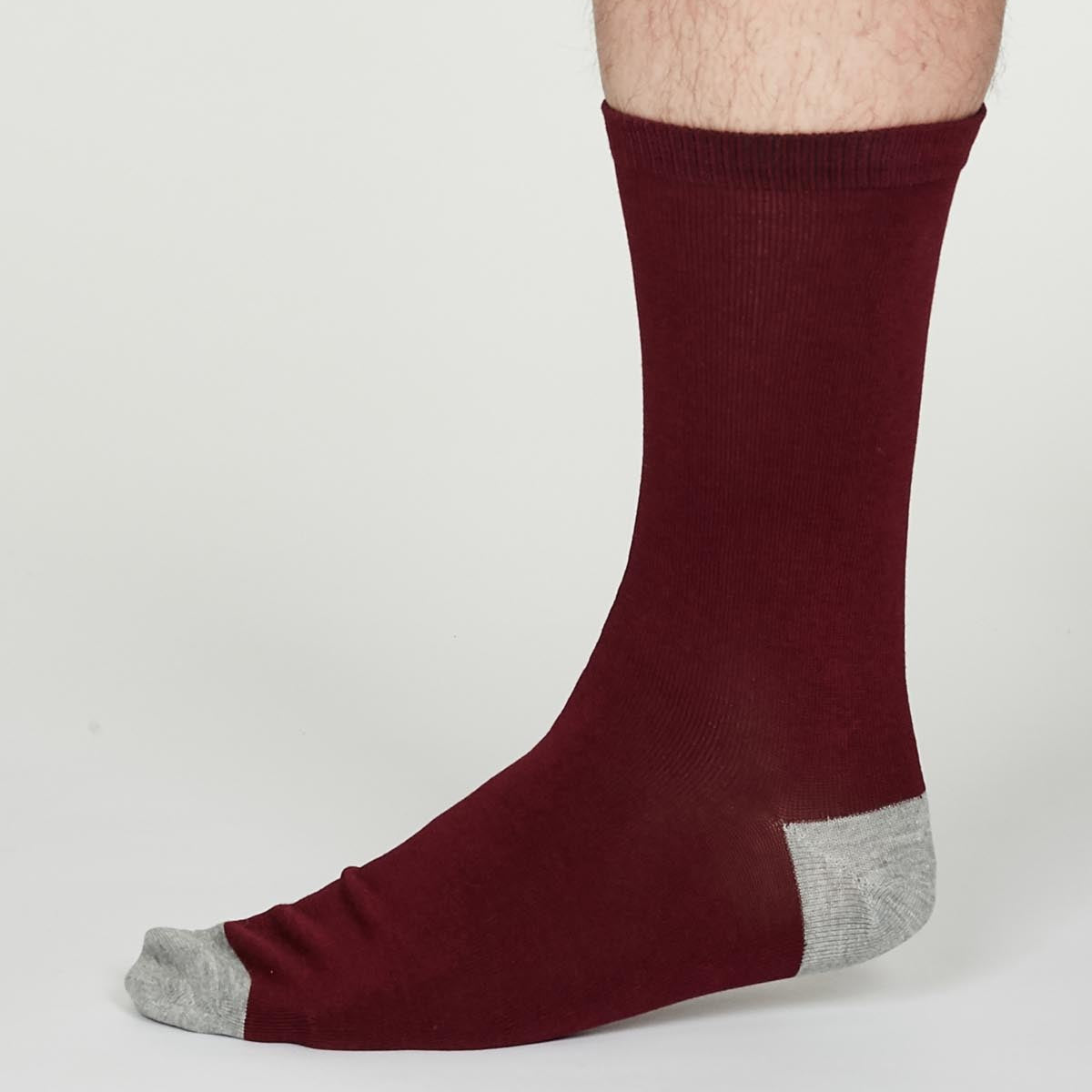 Solid Jack Bamboo Socks in Aubergine by Thought, Size 7-11-bamboofeet