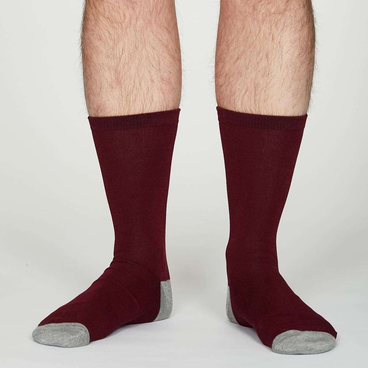 Solid Jack Bamboo Socks in Aubergine by Thought, Size 7-11-bamboofeet