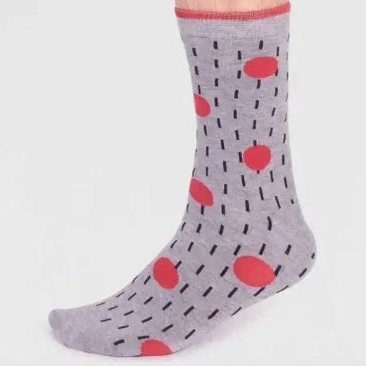 Leroy Bamboo Spot Socks in Grey by Thought