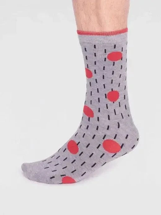 Leroy Bamboo Spot Socks in Grey by Thought