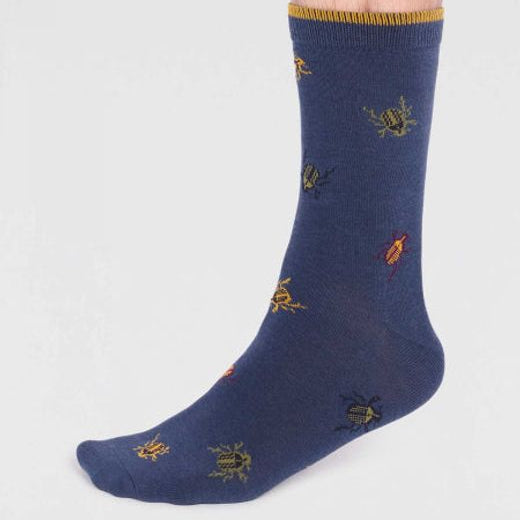 Brody Bamboo Bug Socks in Slate Blue by Thought