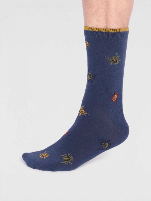 Brody Bamboo Bug Socks in Slate Blue by Thought