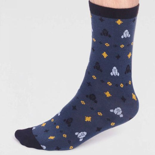 Salas Organic Cotton Rocket Socks in Slate Blue by Thought