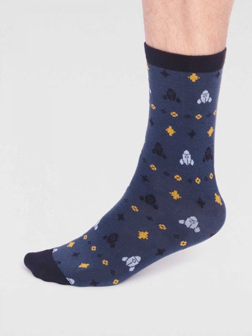 Salas Organic Cotton Rocket Socks in Slate Blue by Thought