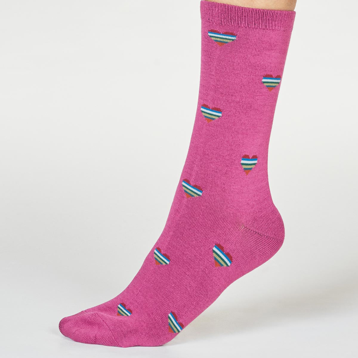 Pink heart socks by Thought