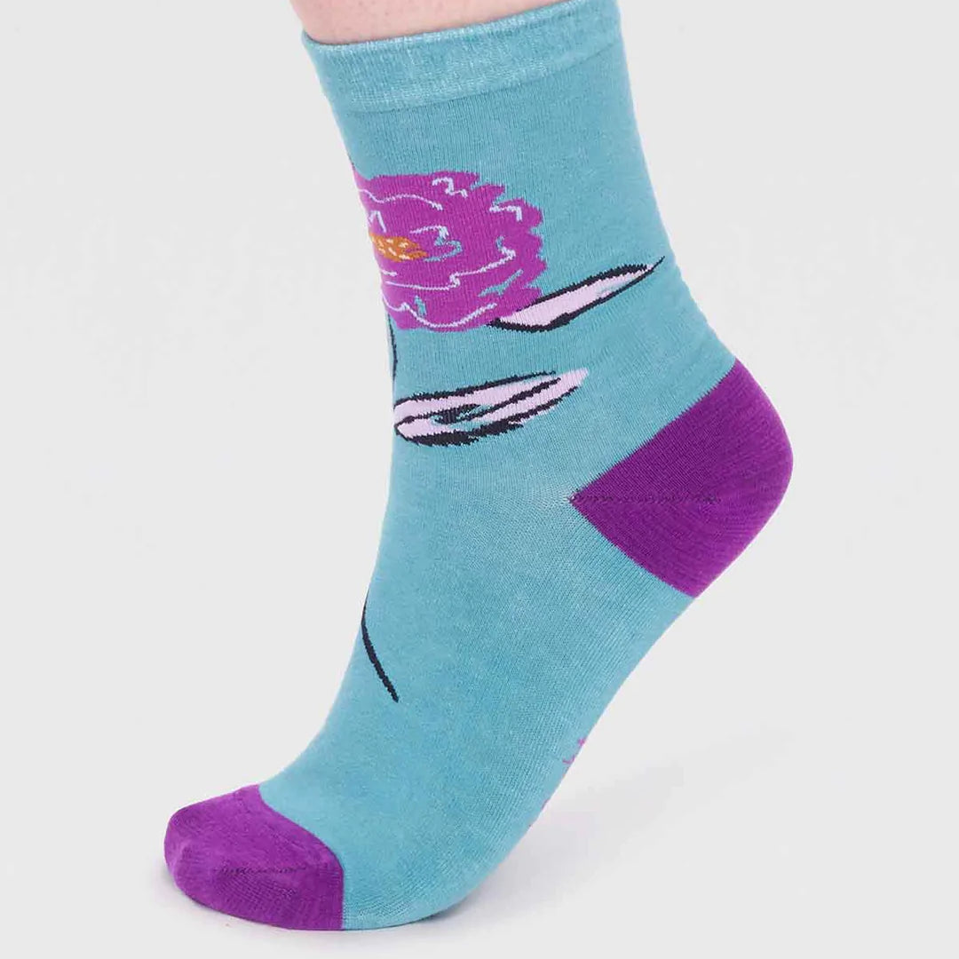 Floral print organic cotton socks
