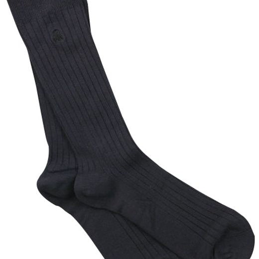 Plain Ribbed Bamboo Socks in Navy by Swole Panda