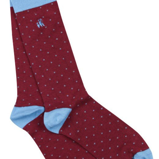 Spotted Maroon Bamboo Socks by Swole Panda