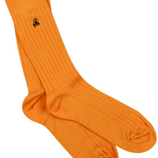 bright orange bamboo socks by Swole Panda