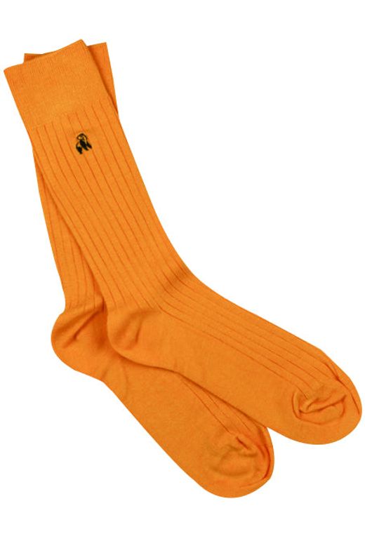 bright orange bamboo socks by Swole Panda
