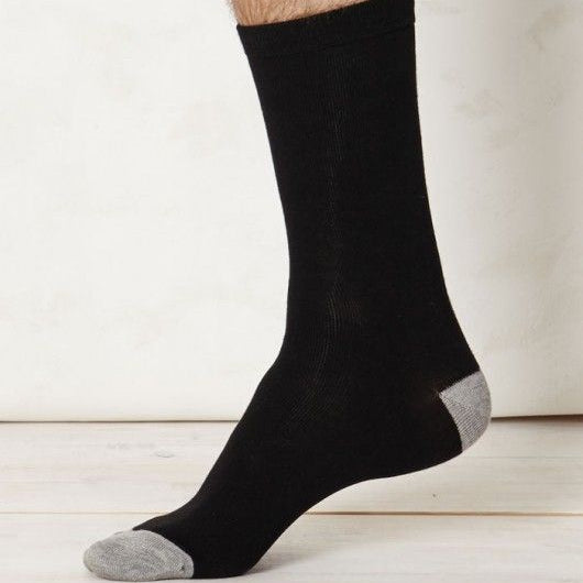 Solid Jack Plain Bamboo Socks in Black by Thought Clothing-bamboofeet