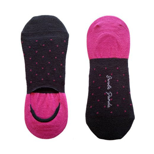 spotted pink no show bamboo socks by Swole Panda