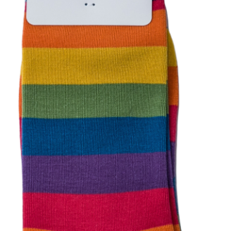 Thick Striped Rainbow Print Bamboo Socks by Mr Heron, Size UK 7-11-bamboofeet
