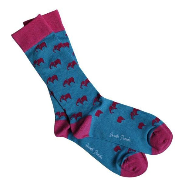pink elephant print bamboo socks