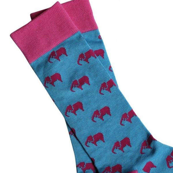 pink elephant print bamboo socks