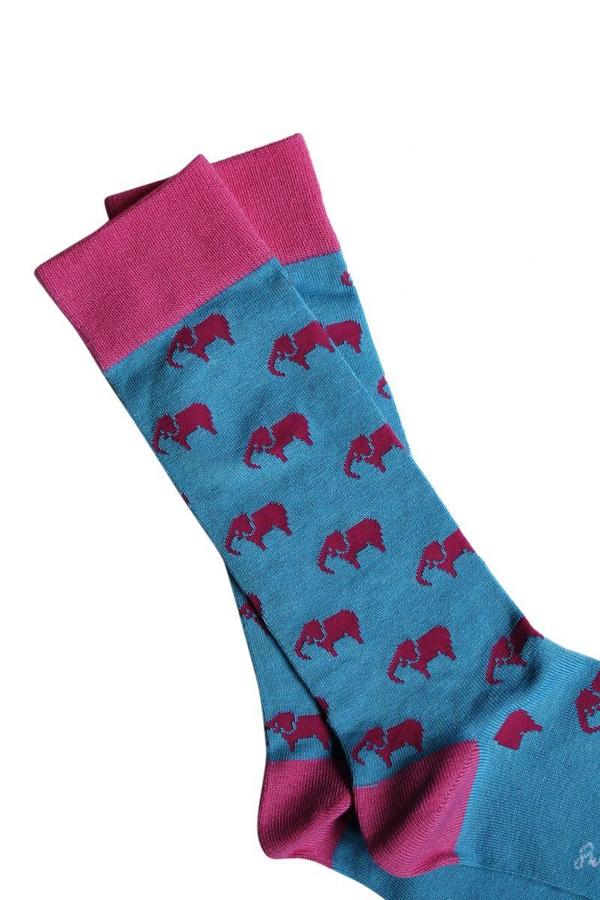 pink elephant print bamboo socks