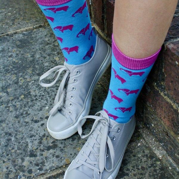 pink elephant print bamboo socks