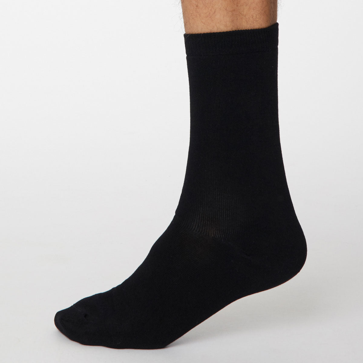 Jimmy Bamboo and Organic Cotton Blend Plain Socks in Black by Thought-bamboofeet