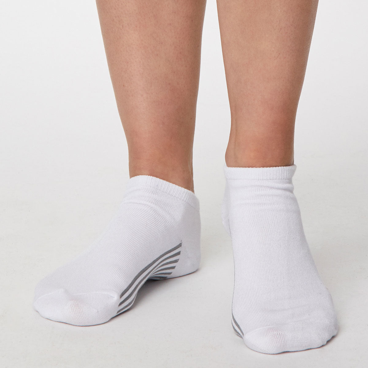 Solid Jane Plain Bamboo Trainer Sock in White by Thought, Size 4-7-bamboofeet