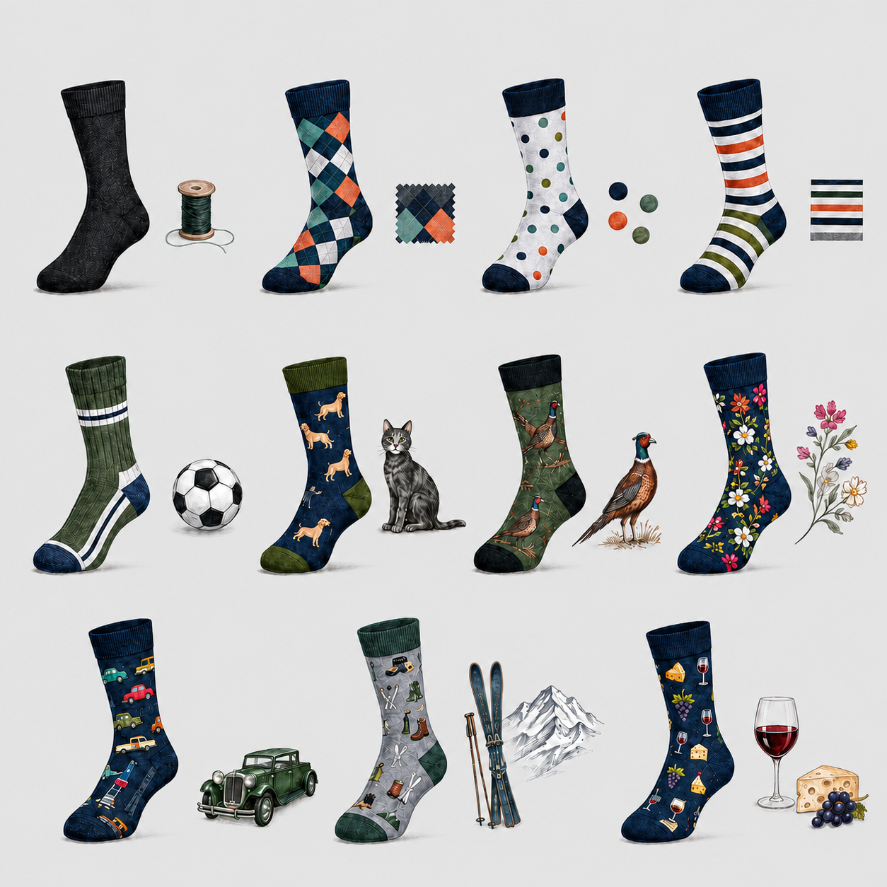 Men's Socks by Theme