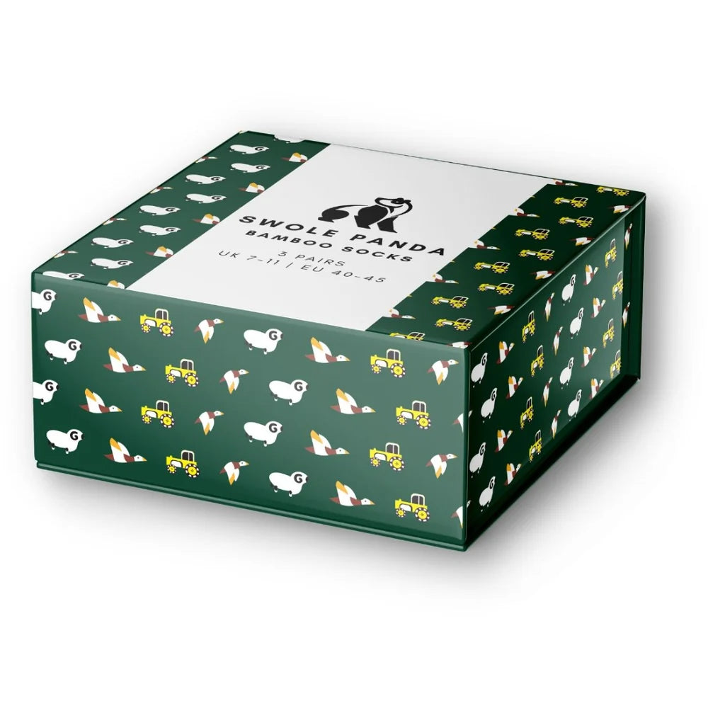 farm theme bamboo sock gift box