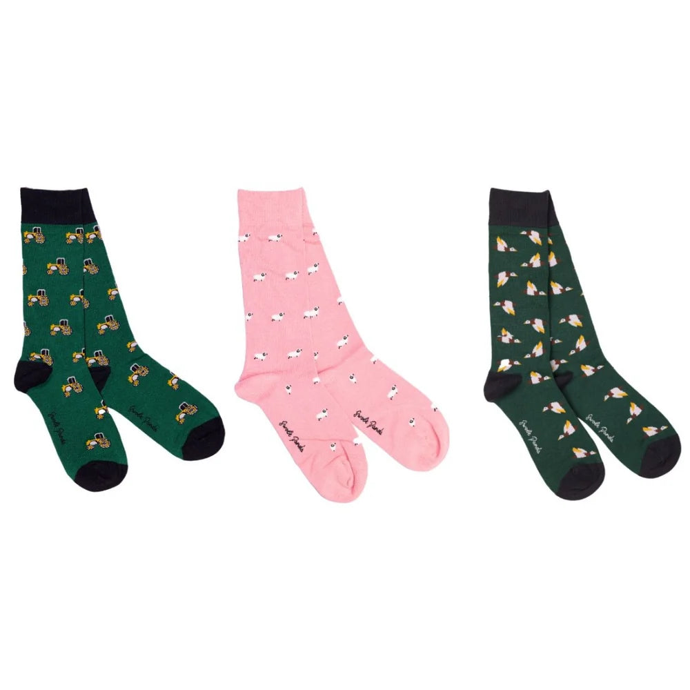 farm theme bamboo sock gift box
