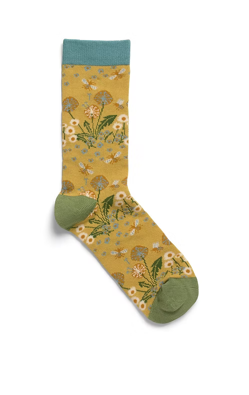 Bamboo floral-patterned sock