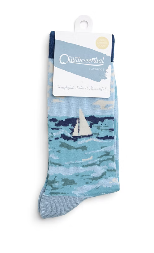 Sock with sailboat design