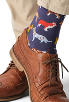 colourful dog-patterned socks