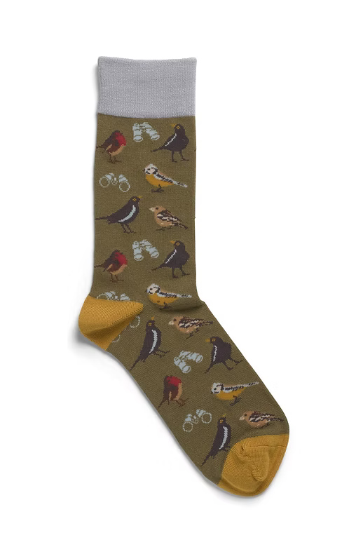Sock with bird pattern