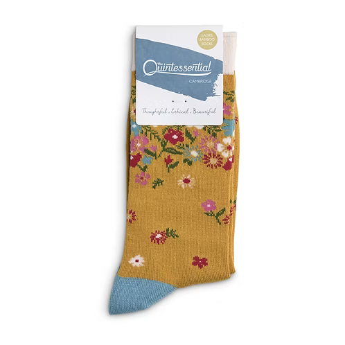 Bamboo floral-patterned sock