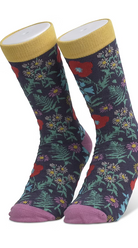 Pair of socks with floral pattern