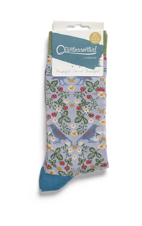 Packaged sock with floral pattern