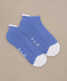 set of luxe trainer socks in blue and white by BAM
