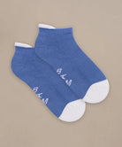 set of luxe trainer socks in blue and white by BAM