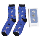 gaming theme bamboo socks in a matchbox style gift box