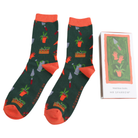 bamboo sock gift box with garden tools theme