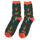 bamboo sock gift box with garden tools theme
