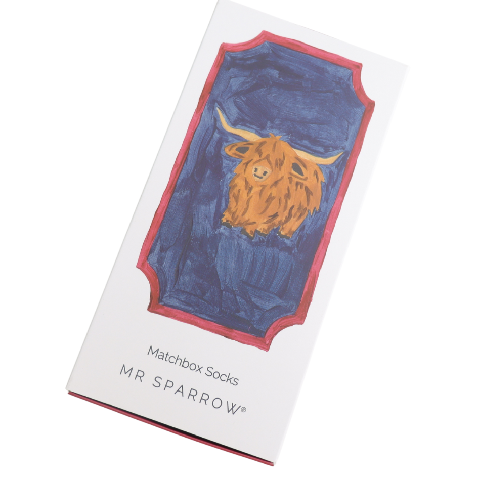 Highland herd matchbox bamboo socks by Mr Sparrow