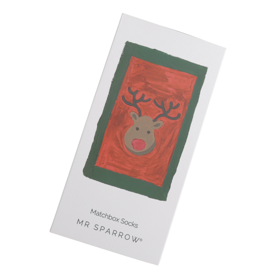 Reindeer Bamboo Matchbox Socks by Mr Sparrow