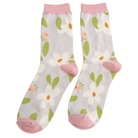 Daisy theme bamboo socks in a matchbox style gift box