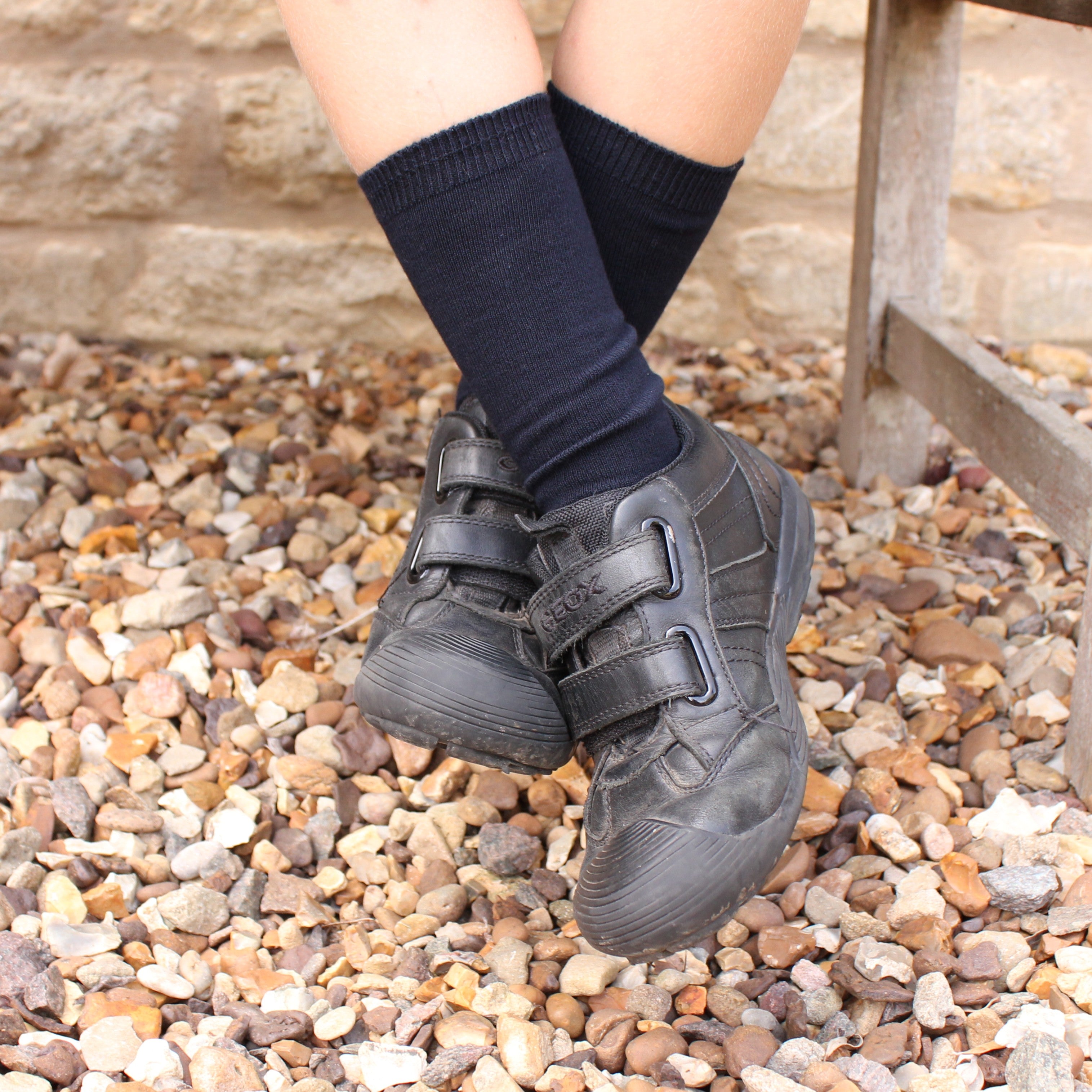 navy bamboo school socks