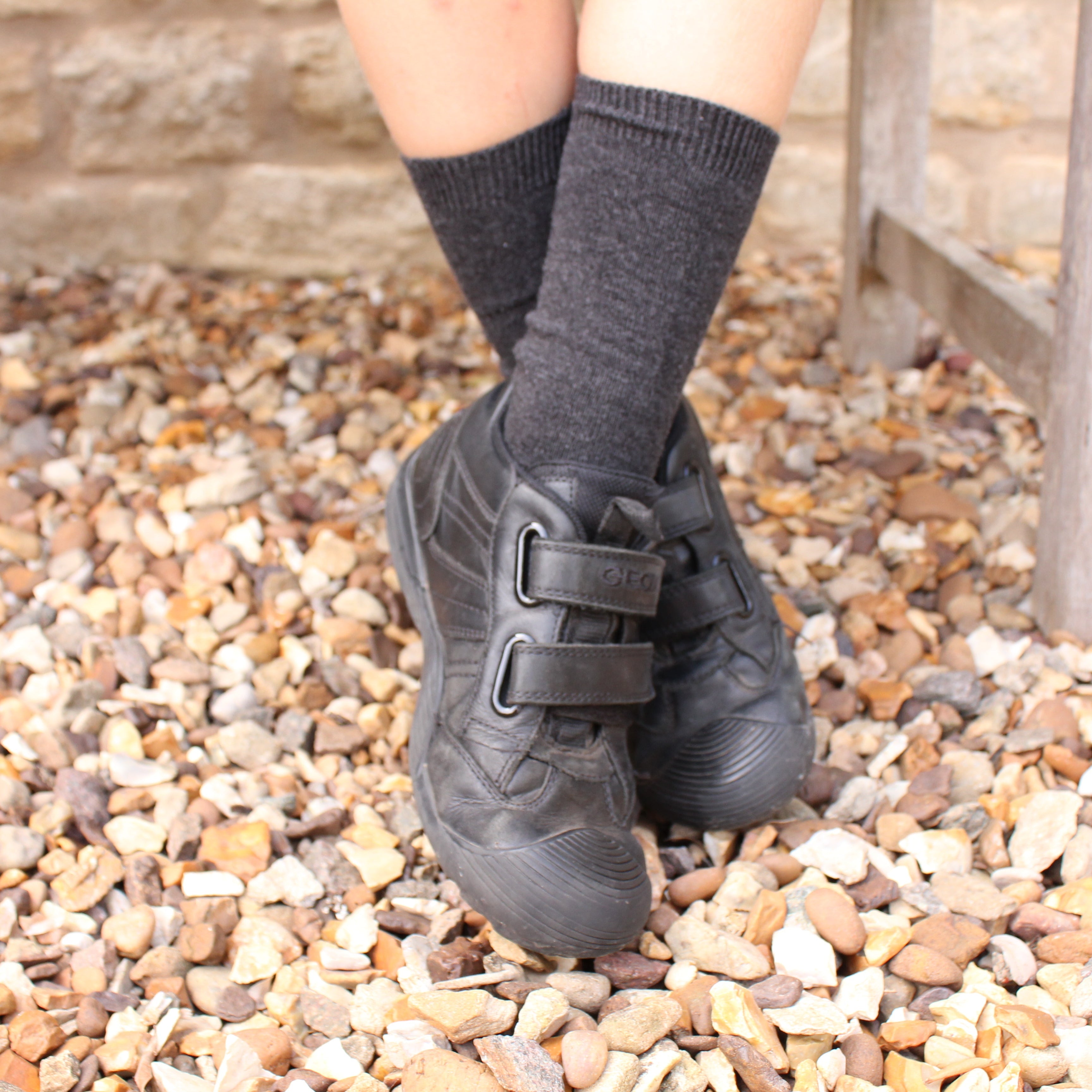 grey bamboo school socks