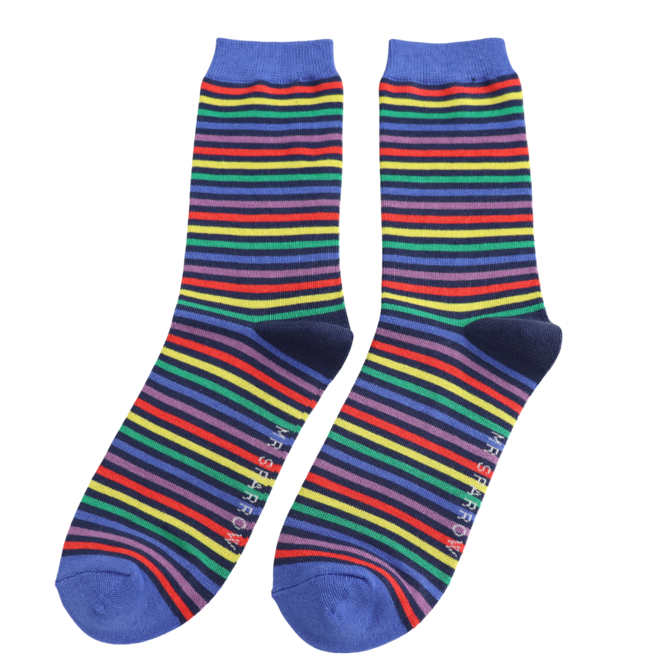 Pair of colorful striped bamboo socks